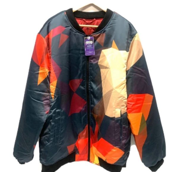 Mens Cubes Bomber Jacket Plus Size 3L High-quality polyester - Picture 1 of 5